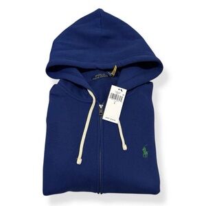Polo Ralph Lauren Blue Zip up Hoodie with Green Logo